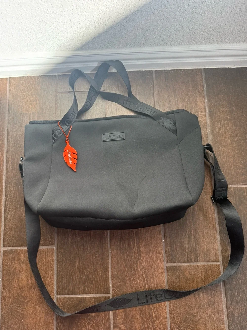 LifeGear Black Messenger Bag with Adjustable Strap